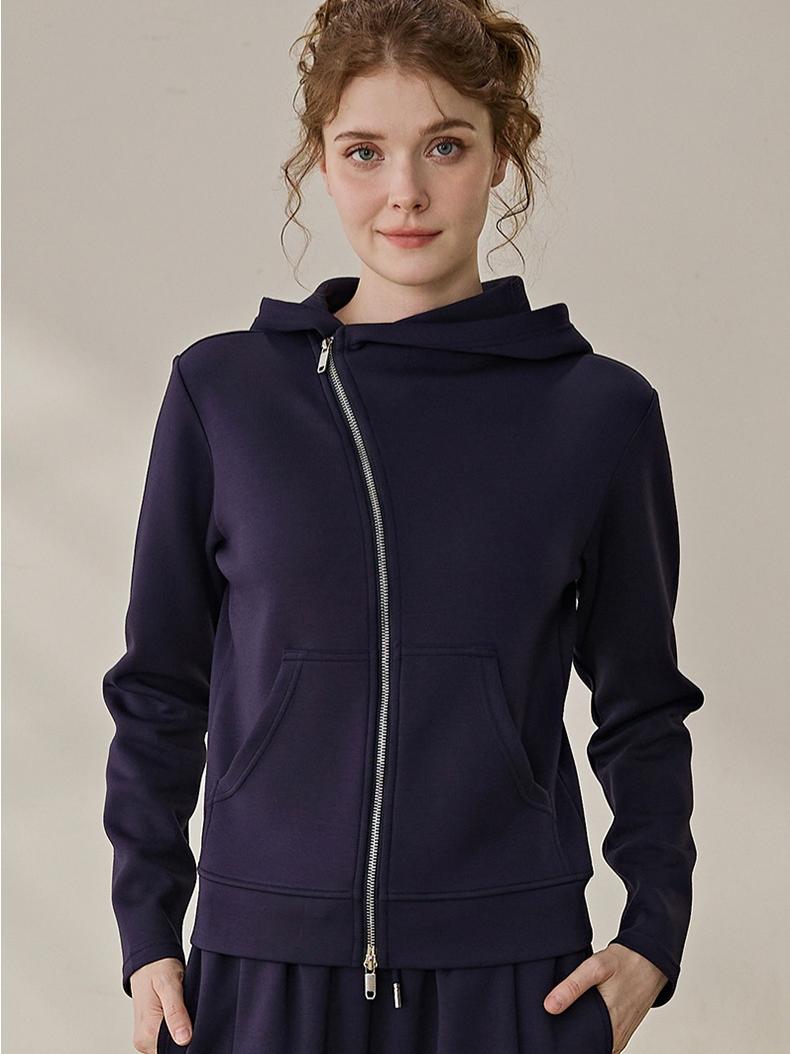 SYNK ブラック フード付きジップアップパーカー 非対称ジップアップ 厚手 フード付きパーカー – ONEARTS