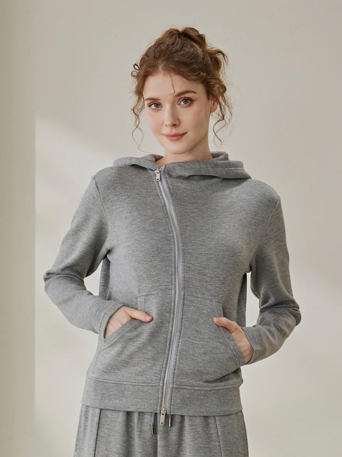 非対称ジップアップ 厚手 フード付きパーカー – ONEARTS