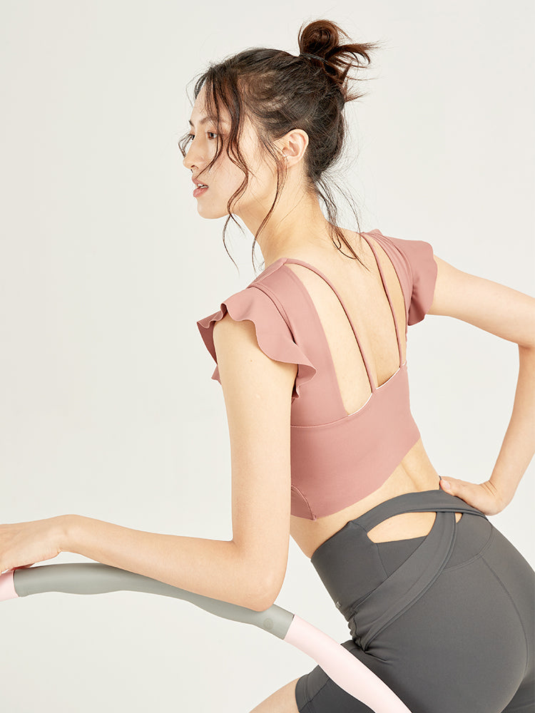 美品 パイナップル&洋梨柄 ギャザー&フリルたっぷりセットアップ